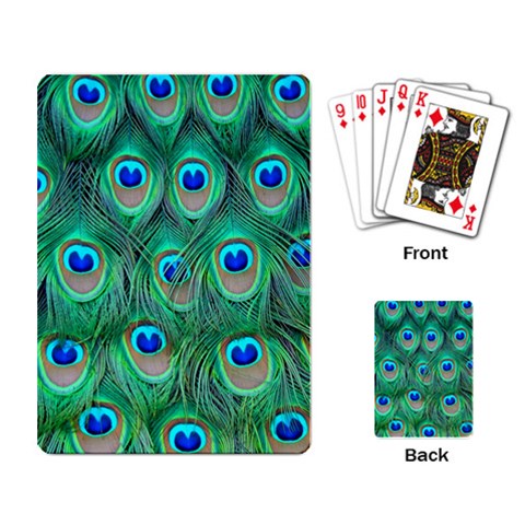 Peacock Feathers Playing Cards Single Design from ArtsNow.com Back