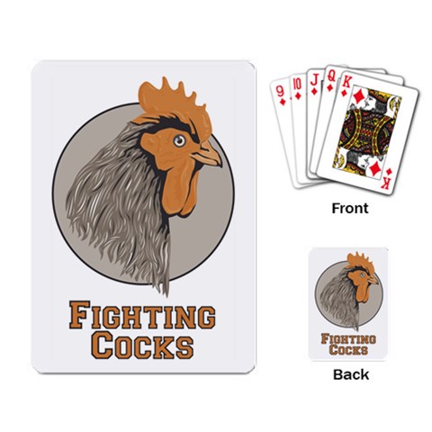Fighting Cocks Playing Cards Single Design from ArtsNow.com Back