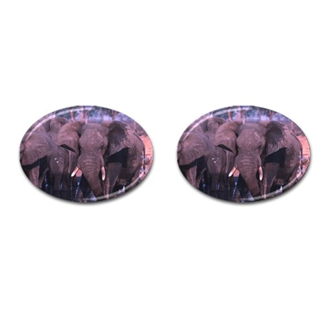 Elephant Cufflinks (Oval) from ArtsNow.com Front(Pair)