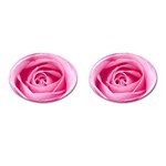 Pink Rose Cufflinks (Oval)