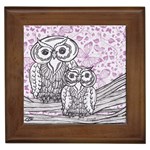 Owls and Butterflies 2 Framed Tile