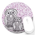 Owls and Butterflies 2 Round Mousepad