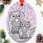 Owls and Butterflies 2 Ornament (Oval)