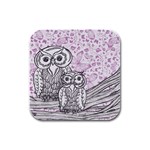 Owls and Butterflies 2 Rubber Square Coaster (4 pack)