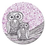 Owls and Butterflies 2 Magnet 5  (Round)