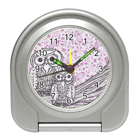 Owls and Butterflies 2 Travel Alarm Clock from ArtsNow.com Front