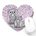 Owls and Butterflies 2 Mousepad (Heart)