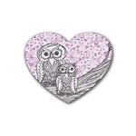 Owls and Butterflies 2 Heart Coaster (4 pack)