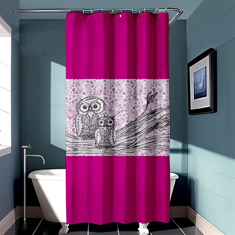 Owls and Butterflies Shower Curtain 36  x 72  (Stall) from ArtsNow.com Curtain(36 X72 ) - 33.26 x66.24  Curtain(36 X72 )
