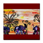 Indian Elephants Tile Coaster