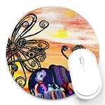 Indian Elephants Round Mousepad