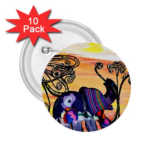 Indian Elephants 2.25  Button (10 pack) from ArtsNow.com Front