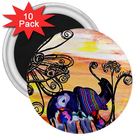 Indian Elephants 3  Magnet (10 pack) from ArtsNow.com Front