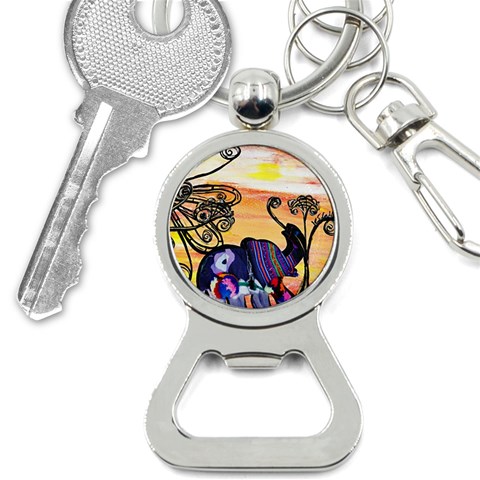 Indian Elephants Bottle Opener Key Chain from ArtsNow.com Front