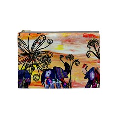 Indian Elephants Cosmetic Bag (Medium) from ArtsNow.com Front
