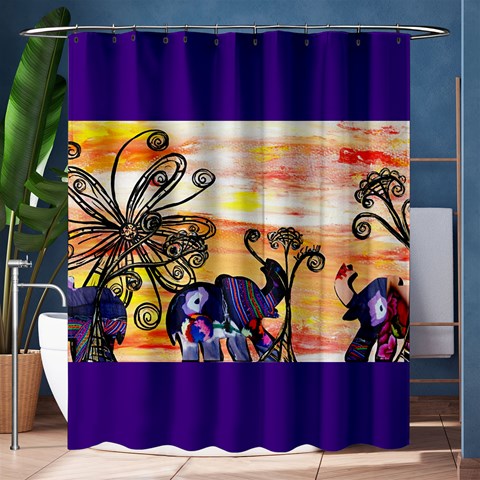 Indian Elephants Shower Curtain 60  x 72  (Medium) from ArtsNow.com 60 x72  Curtain