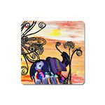 Indian Elephants Magnet (Square)