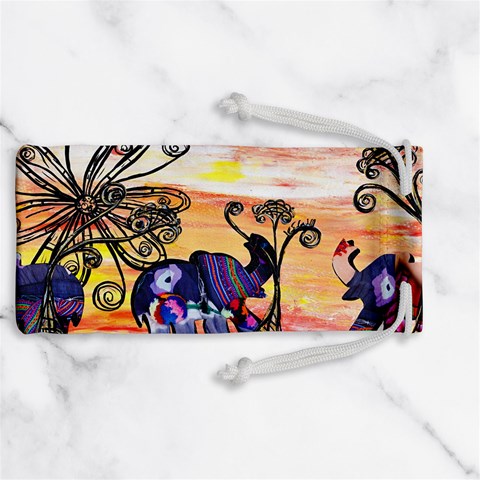 Indian Elephants Jewelry Bag from ArtsNow.com Front