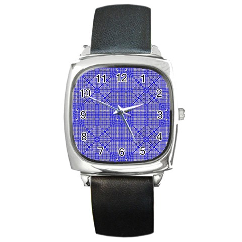 Azul Stitch Square Metal Watch from ArtsNow.com Front