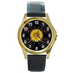 Simple Nature Round Gold Metal Watch