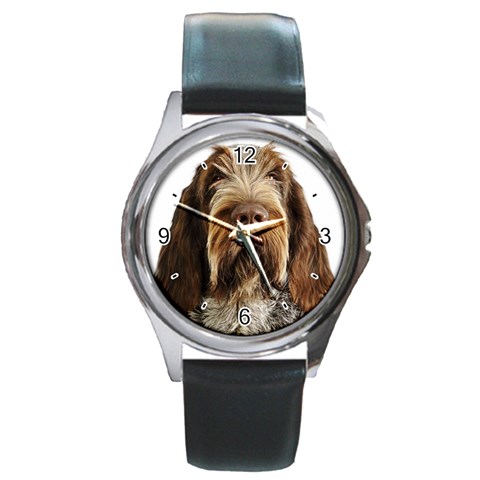 Spinone Italiano Dog Round Metal Watch from ArtsNow.com Front
