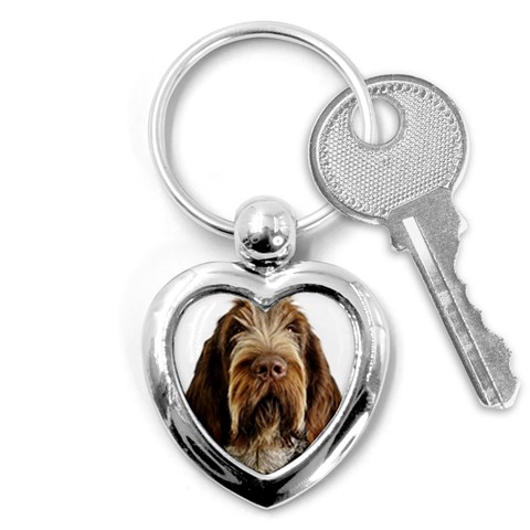 Spinone Italiano Dog Key Chain (Heart) from ArtsNow.com Front