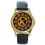 How To Draw Hunger Games, The Hunger Games Logo Round Gold Metal Watch