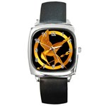 How To Draw Hunger Games, The Hunger Games Logo Square Metal Watch