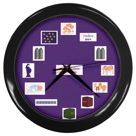 Ehad Mi Yodei a Wall Clock (Black) from ArtsNow.com Front