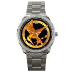 How To Draw Hunger Games, The Hunger Games Logo Sport Metal Watch How To Draw Hunger Games, The Hunger Games Logo Sport Metal Watch