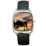 Tropical Vacation Square Metal Watch