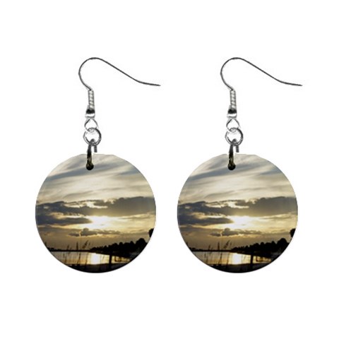 Beach Volleyball 1  Button Earrings from ArtsNow.com Front