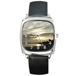 Beach Volleyball Square Metal Watch