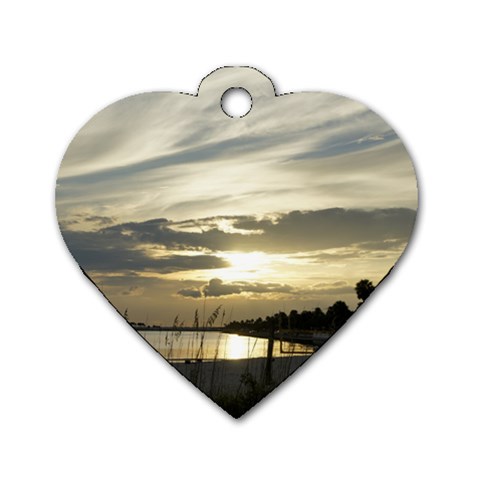 Beach Volleyball Dog Tag Heart (Two Sides) from ArtsNow.com Front