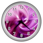 Pink Twist Wall Clock (Silver)
