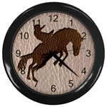 Leather-Look Rodeo Wall Clock (Black)