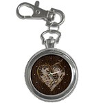 Leather-Look Heart  Key Chain Watch