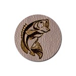 Leather-Look Fish Rubber Round Coaster (4 pack)