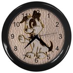 Leather-Look Dog Wall Clock (Black)