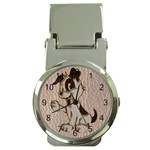 Leather-Look Dog Money Clip Watch