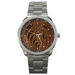 Leather-Look Flower Sport Metal Watch