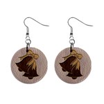 Leather-Look Wedding 1  Button Earrings