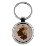 Leather-Look Wedding Key Chain (Round)