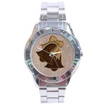 Leather-Look Wedding Stainless Steel Analogue Men’s Watch