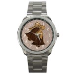 Leather-Look Wedding Sport Metal Watch