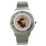 Leather-Look Wedding Stainless Steel Watch