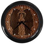 Leather-Look Black Bears Wall Clock (Black)