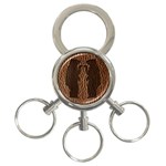 Leather-Look Black Bears 3-Ring Key Chain