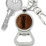 Leather-Look Black Bear Bottle Opener Key Chain