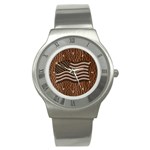 Leather-Look USA Stainless Steel Watch